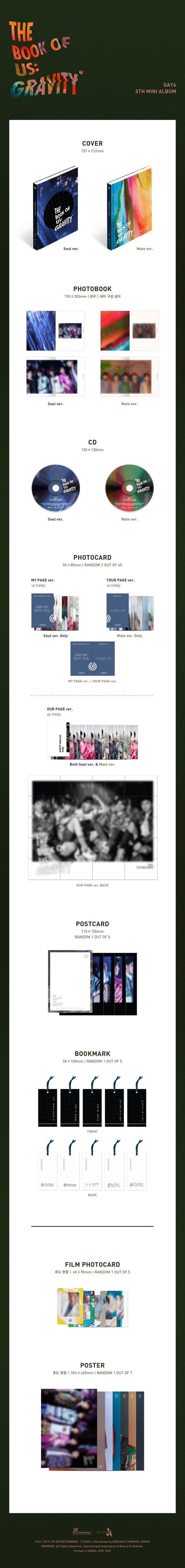 DAY6 - Mini Album Vol.5 - [The Book of Us : Gravity] - Kpop Music 사랑해요