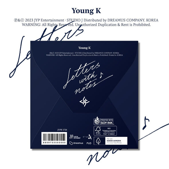 YOUNG K (DAY6) - 1st Full Album [Letters with notes] Digipack - Kpop Music 사랑해요