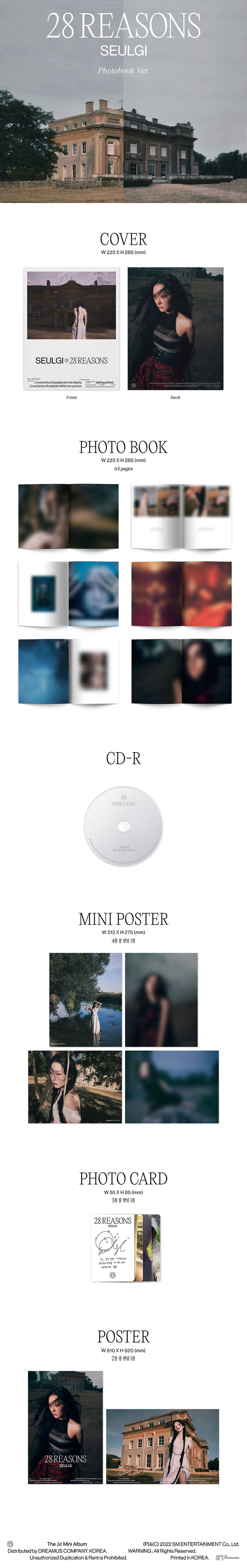 SEULGI - Mini Album Vol.1 - [28 REASONS] Photo Book + Special gift 🎁 - Kpop Music 사랑해요