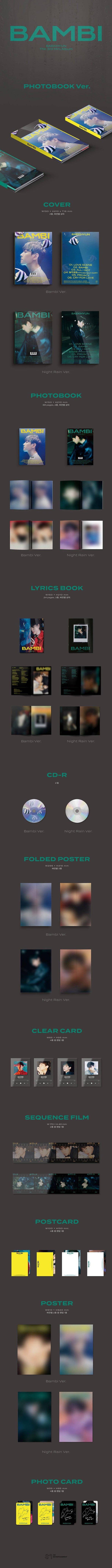BAEK HYUN (EXO) - Mini Album Vol. 3 - BAMBI (PhotoBook) A/B versions - Kpop Music 사랑해요