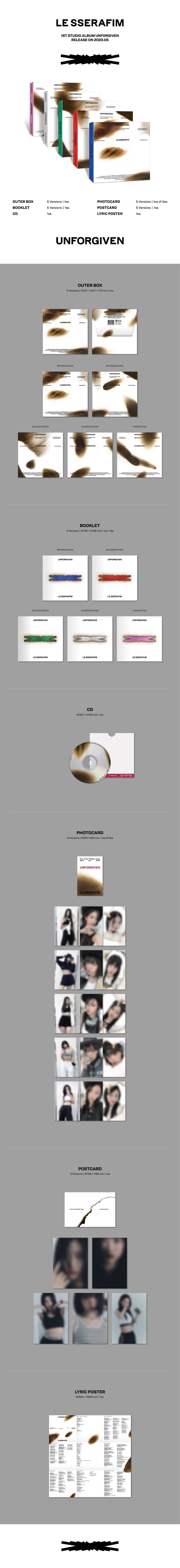 LE SSERAFIM - 1st Studio Album - [UNFORGIVEN] Compact - Kpop Music 사랑해요